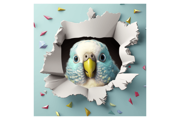 Christmas Budgie Broken Wall 3: Festive Illustrations for Branding