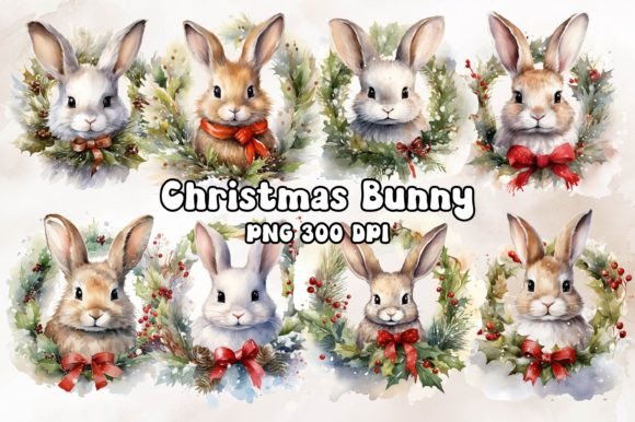 Christmas Bunny Watercolor Illustrations Review