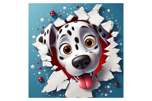 Christmas Dalmatian Broken Wall Illustrations Review