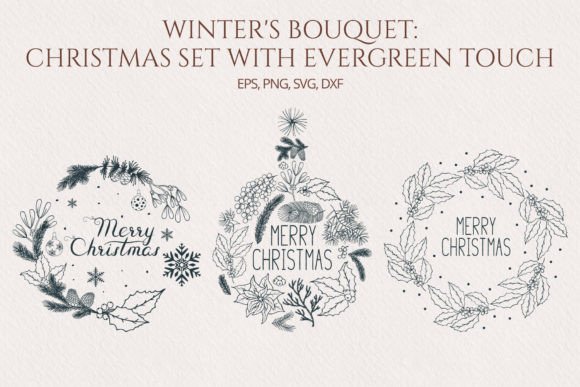 Christmas Floral Wreaths: Top Illustrations