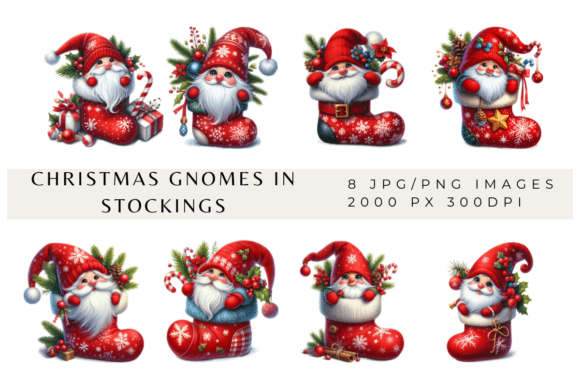 Christmas Gnomes in Stockings: Illustrations Review