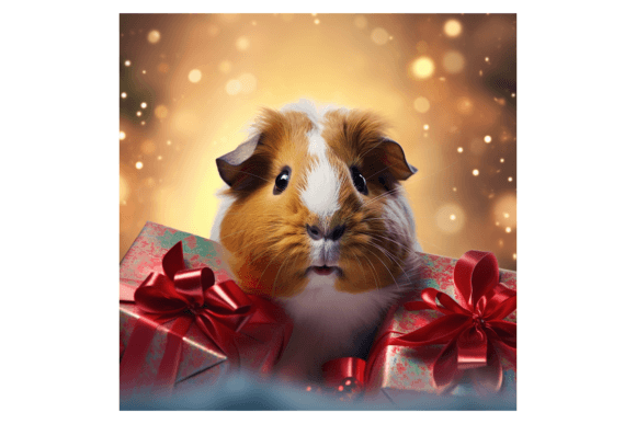 Christmas Guinea Pig Broken Wall 2 Illustrations