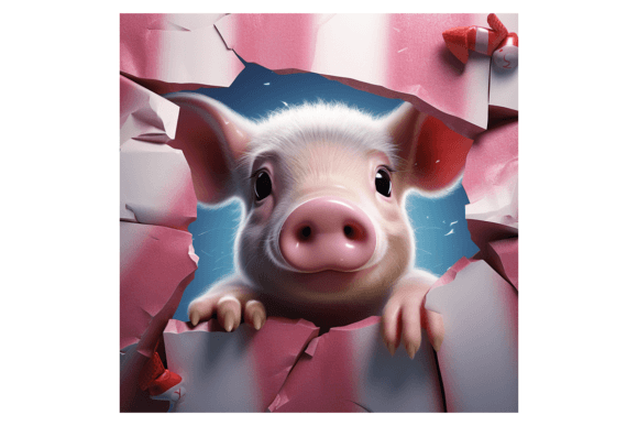 Christmas Pig Broken Wall 3: Illustrations for Blogs
