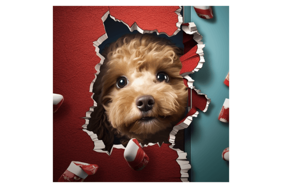 Christmas Poodle Broken Wall 1 Illustrations Review