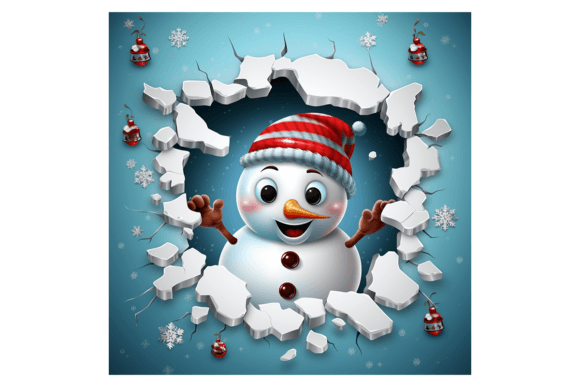 Christmas Snowman Broken Wall Illustrations Review