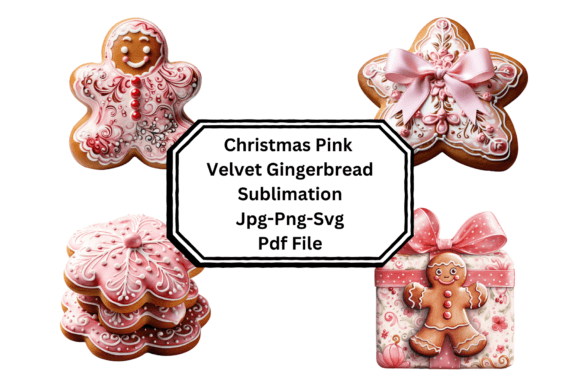 Christmas Valvet Gingerbread Sublimation: Illustrations