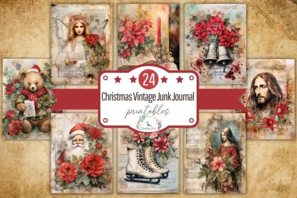 Christmas Vintage Junk Journal Pages: Illustrations Review