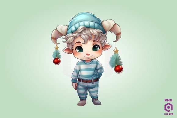 Cute Chibi Christmas Capricorn Clipart Review