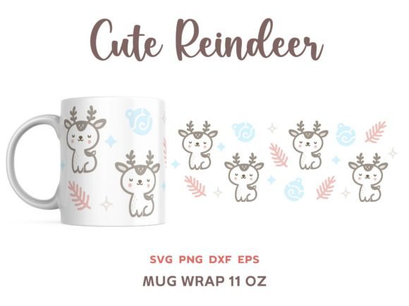 Cute Christmas Reindeer Mug 11oz Wrap: Illustrations Review