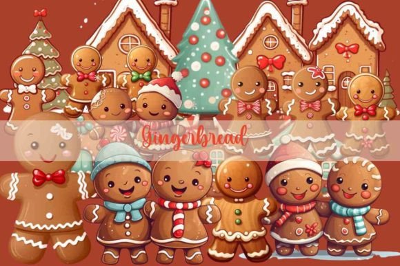 Gingerbread, Christmas Cookies PNG: Festive Illustrations