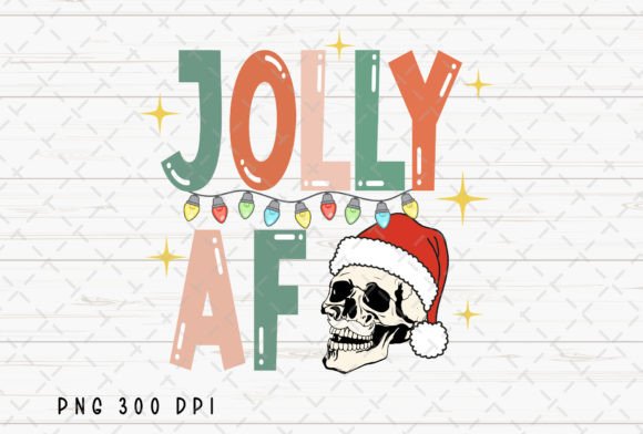 Jolly AF Retro Skull Santa: Bold Illustrations
