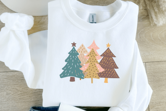 Neutral Christmas Trees PNG Design & Illustrations