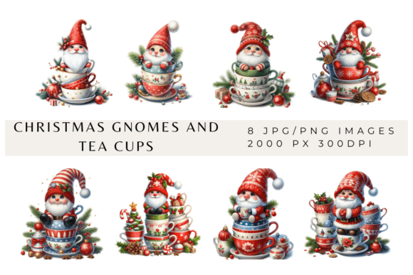 Reviewing Christmas Gnomes and Tea Cups for Stitching