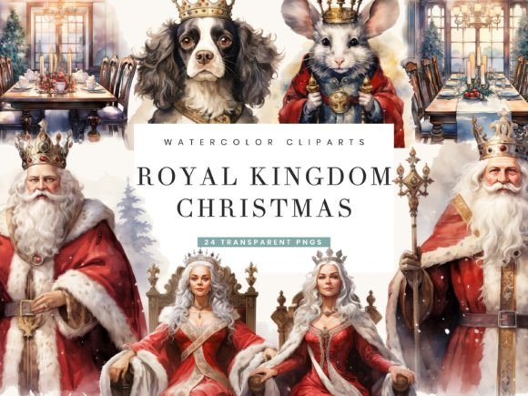 Royal Kingdom Christmas Clipart: Festive Illustrations