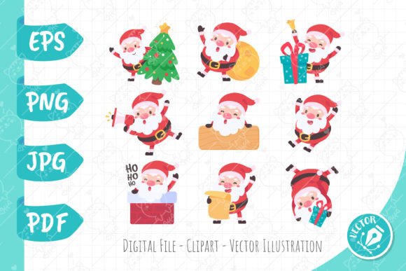 Santa Claus Character on Christmas Illustrations