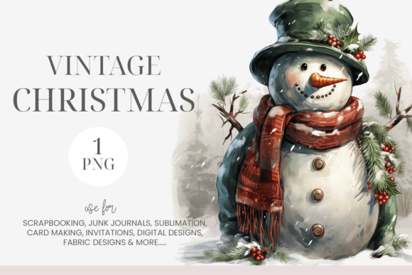 Vintage Snowman Illustrations for Branding