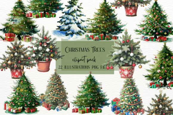 Watercolor Christmas Tree Illustrations Review